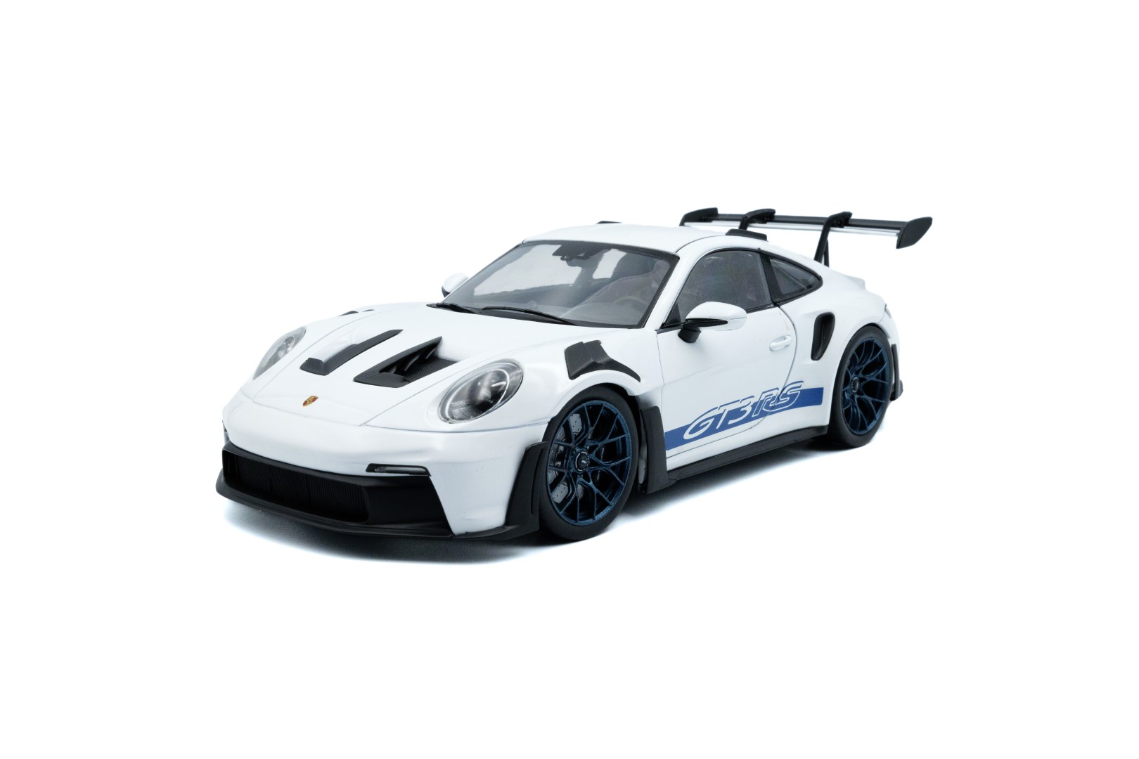 1:18 PORSCHE 911 GT3RS WHITE WITH BLUE STRIPES 2024 - SOLIDO - S1812102