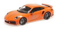 1:18 PORSCHE 911 (992) TURBO S COUPE SPORT DESIGN - 2021 - ORANGE WITH OPENINGS - MINICHAMPS - 113069074