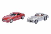 1:87 MERCEDES-BENZ AMG SLS RED + 300 SL SILVER SET MAGNET CARS - SCHUCO - 452490000